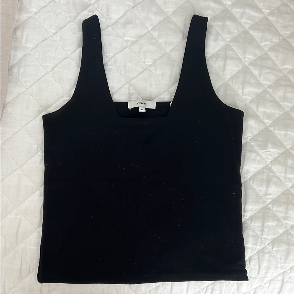 Vince Black Fitted Tank Top